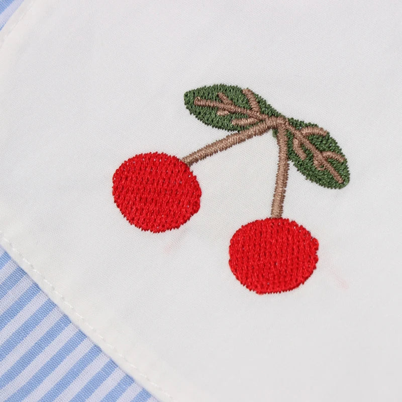Vestido Princesa Verão com Bordados de Cereja - Estrela Kids