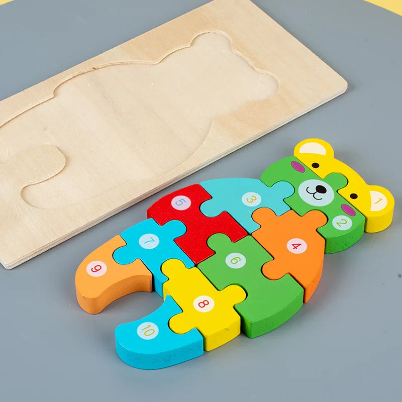 Quebra-Cabeça Montessori de Dinossauro para Crianças - Estrela Kids