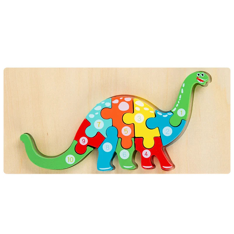 Quebra-Cabeça Montessori de Dinossauro para Crianças - Estrela Kids