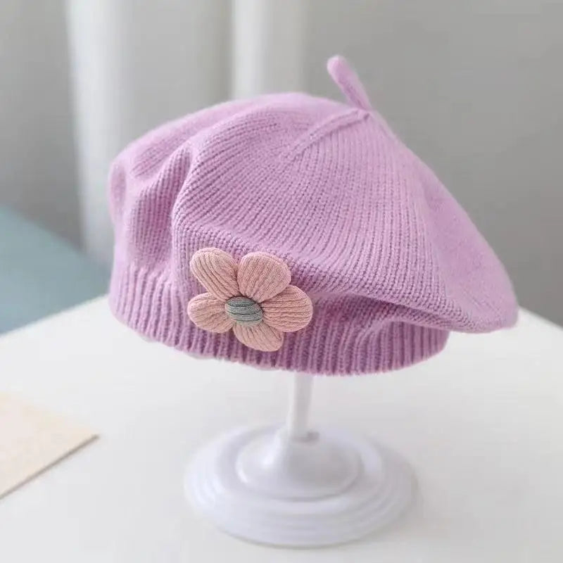 Boina Infantil Francesa Flor de Algodão - Estrela Kids