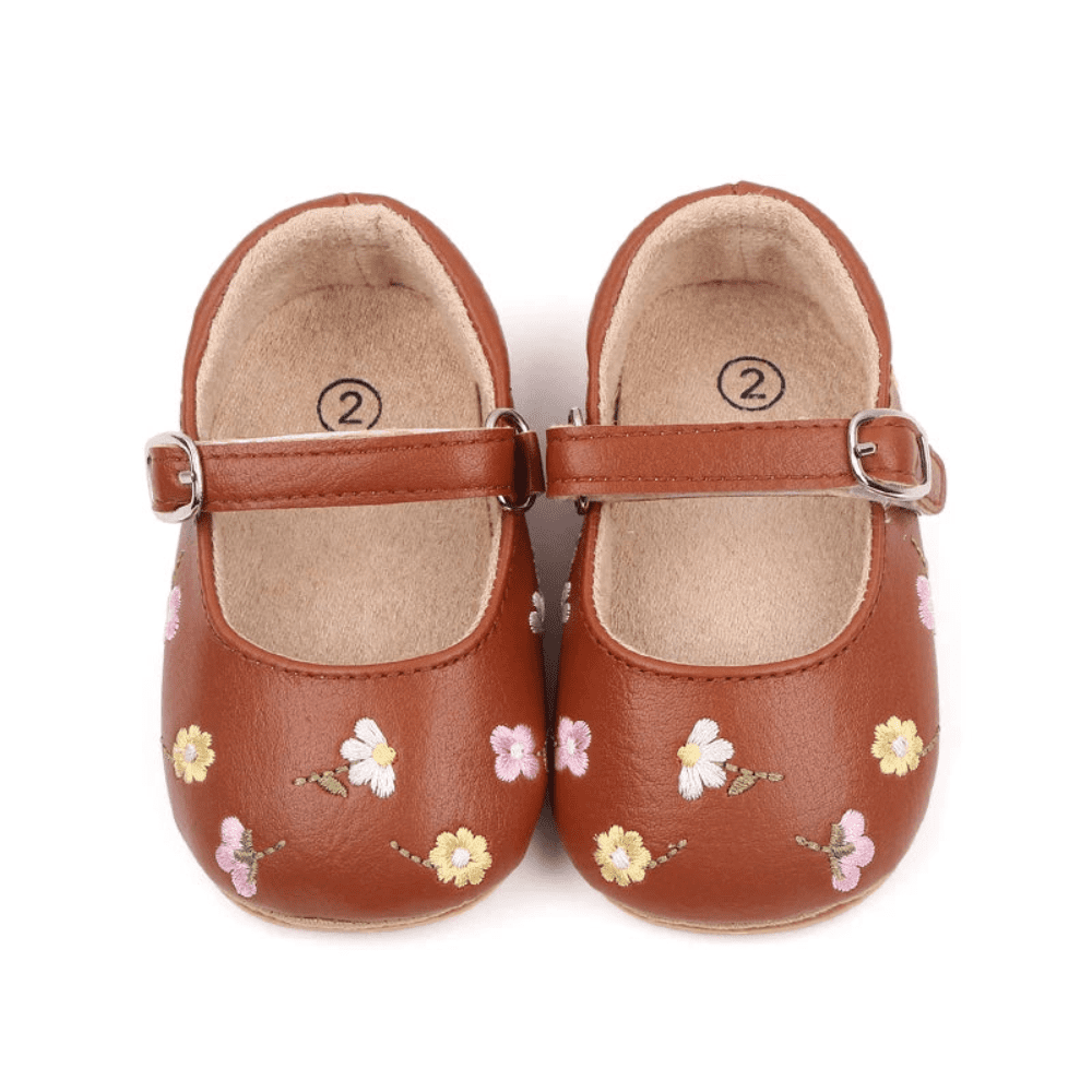 Sandália Infantil Feminina Flor Bordada - Estrela Kids