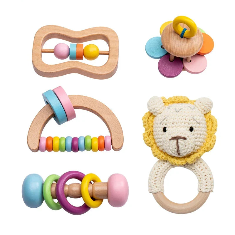 Conjunto de Chocalhos de Crochê para Bebês - Estrela Kids