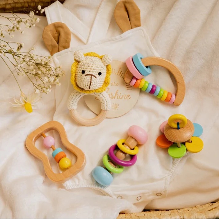 Conjunto de Chocalhos de Crochê para Bebês - Estrela Kids