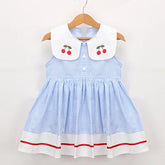 Vestido Princesa Verão com Bordados de Cereja - Estrela Kids
