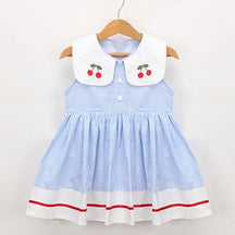 Vestido Princesa Verão com Bordados de Cereja - Estrela Kids