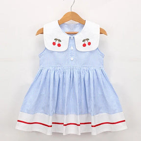 Vestido Princesa Verão com Bordados de Cereja - Estrela Kids