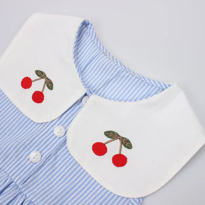 Vestido Princesa Verão com Bordados de Cereja - Estrela Kids
