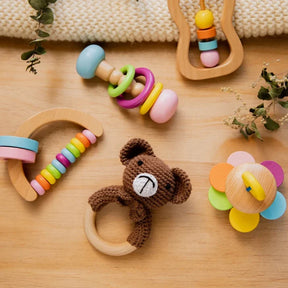 Conjunto de Chocalhos de Crochê para Bebês - Estrela Kids