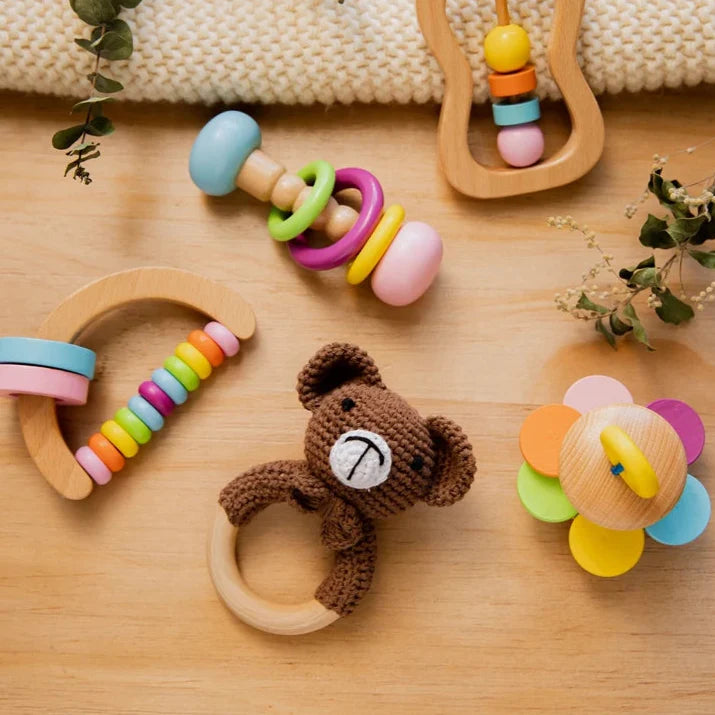 Conjunto de Chocalhos de Crochê para Bebês - Estrela Kids