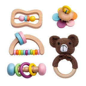 Conjunto de Chocalhos de Crochê para Bebês - Estrela Kids