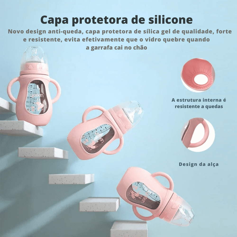 Mamadeira de Vidro com Alça - Estrela Kids
