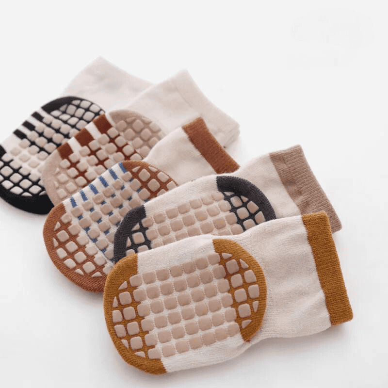 Meia Antiderrapante Infantil 5 Pares - Estrela Kids