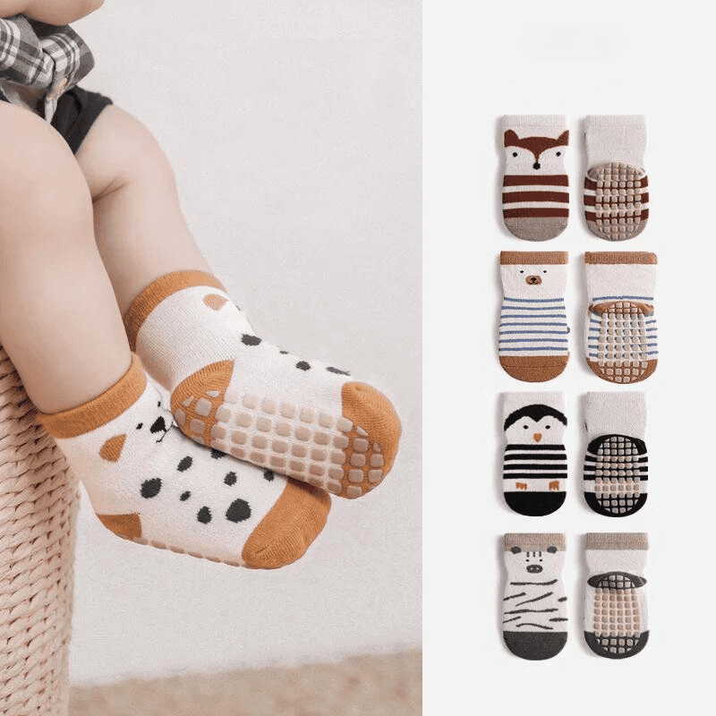 Meia Antiderrapante Infantil 5 Pares - Estrela Kids