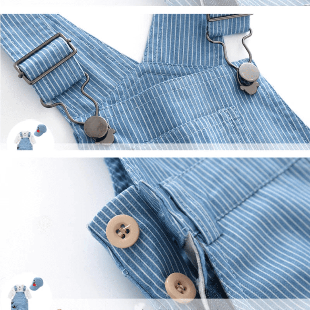 Macacão Casual Azul Celeste 3 Peças - Estrela Kids