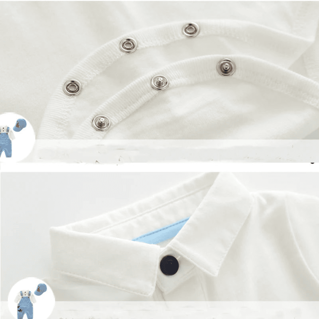 Macacão Casual Azul Celeste 3 Peças - Estrela Kids