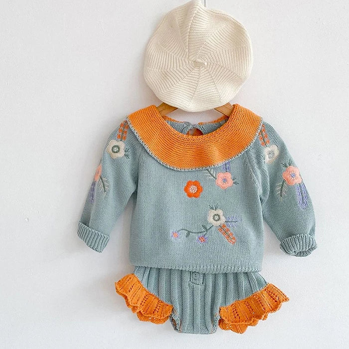 Conjunto Bebê Menina Elegance - Pulôver e Shorts - Estrela Kids