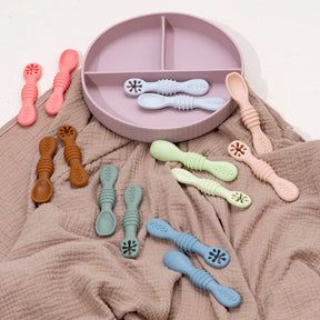 Conjunto de Colheres de Silicone para Bebês - Estrela Kids