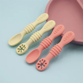 Conjunto de Colheres de Silicone para Bebês - Estrela Kids
