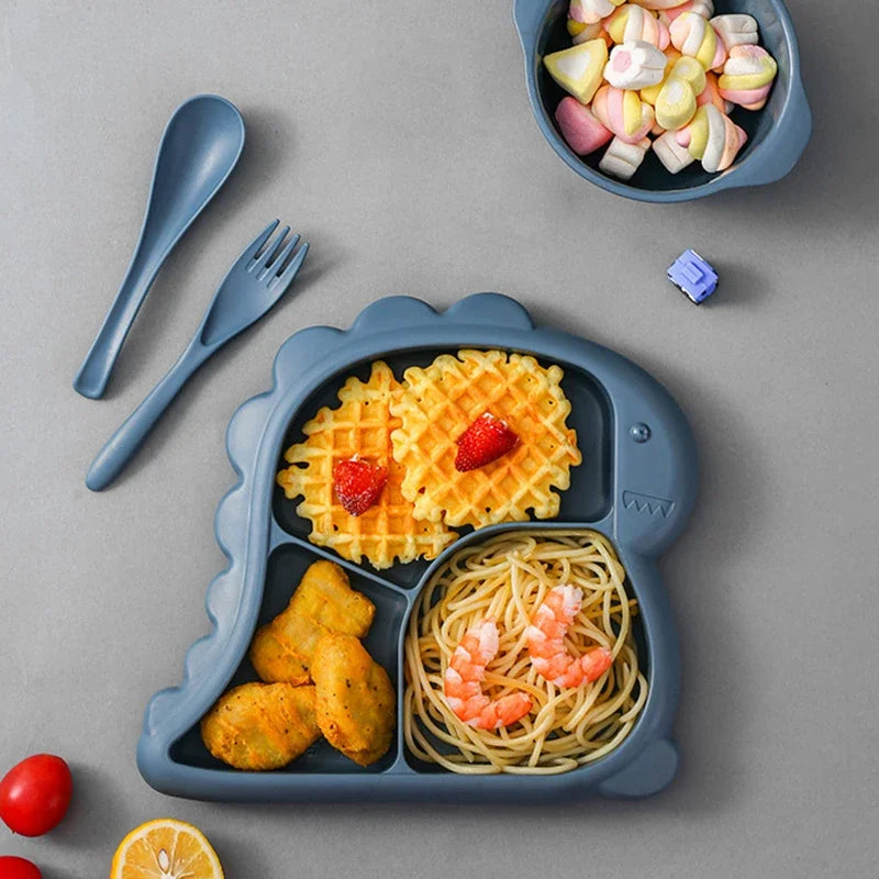 Conjunto Infantil de Jantar Dinossauro - Tigela e Talheres - Estrela Kids
