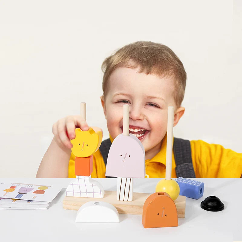 Blocos de Madeira Criativos Montessori 3D para Crianças - Estrela Kids