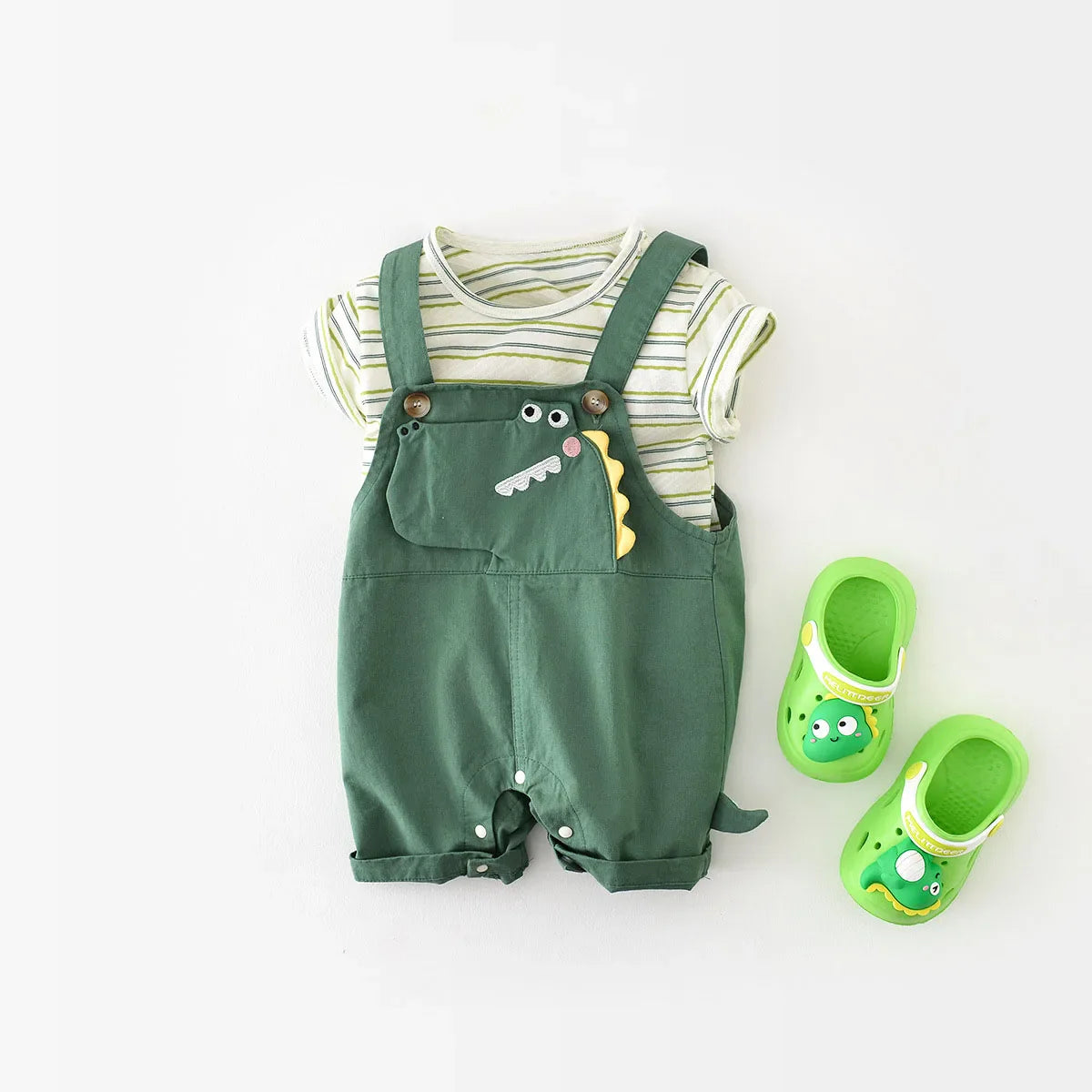 Conjunto Infantil Dinossauro - Camiseta e Jardineira 2 Peças - Estrela Kids