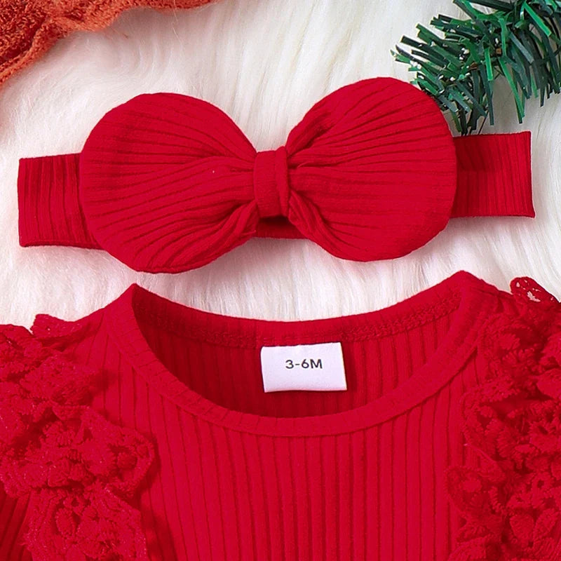 Macacão Bebê Menina de Natal - Estrela Kids