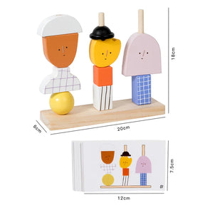 Blocos de Madeira Criativos Montessori 3D para Crianças - Estrela Kids