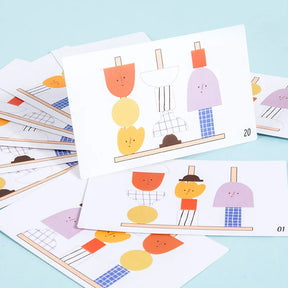 Blocos de Madeira Criativos Montessori 3D para Crianças - Estrela Kids