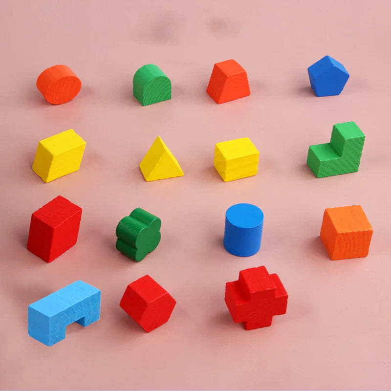 Caixa Educativa Montessori de Madeira 3D com Formas - Estrela Kids