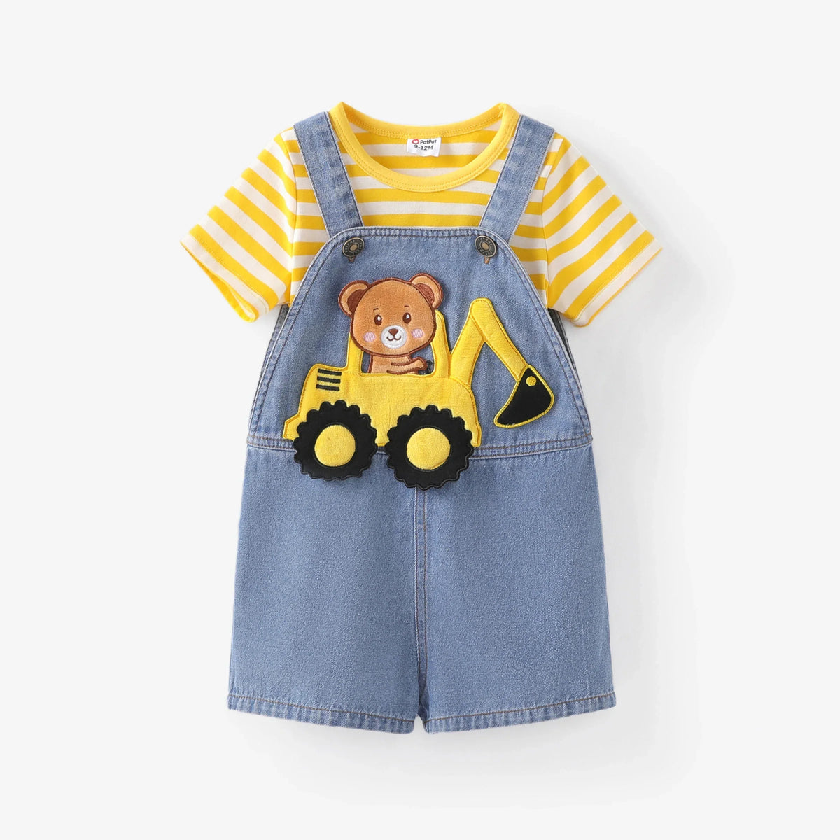 Conjunto Infantil Macacão Jeans com Urso Divertido - Estrela Kids