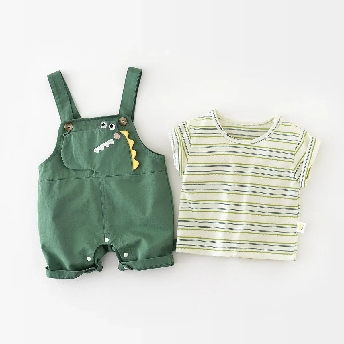 Conjunto Infantil Dinossauro - Camiseta e Jardineira 2 Peças - Estrela Kids