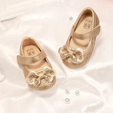 Sapato Bebê Princesa com Laço Dourado Antiderrapante - Estrela Kids