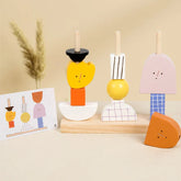 Blocos de Madeira Criativos Montessori 3D para Crianças - Estrela Kids