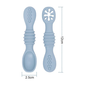 Conjunto de Colheres de Silicone para Bebês - Estrela Kids