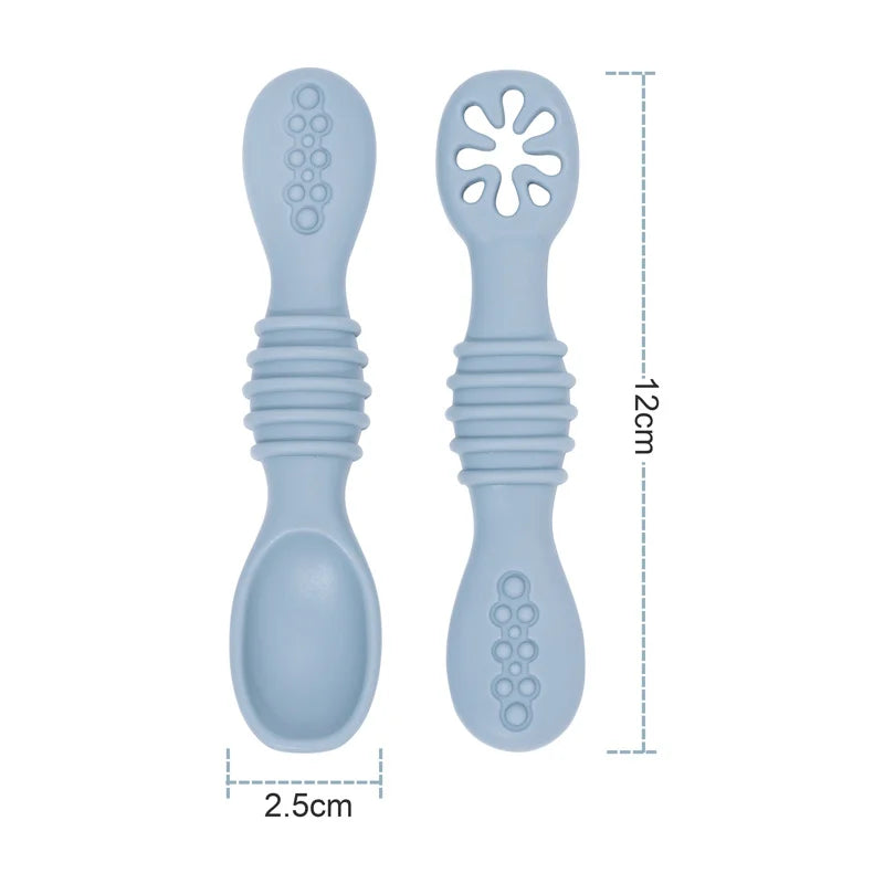 Conjunto de Colheres de Silicone para Bebês - Estrela Kids