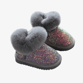 Bota Infantil de Inverno com Lantejoulas e Pelúcia - Estrela Kids
