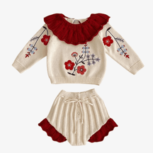 Conjunto Bebê Menina Elegance - Pulôver e Shorts - Estrela Kids