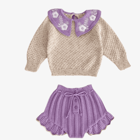 Conjunto Bebê Menina Elegance - Pulôver e Shorts - Estrela Kids