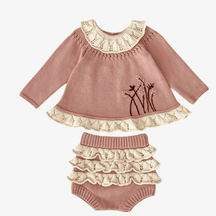Conjunto Bebê Menina Elegance - Pulôver e Shorts - Estrela Kids
