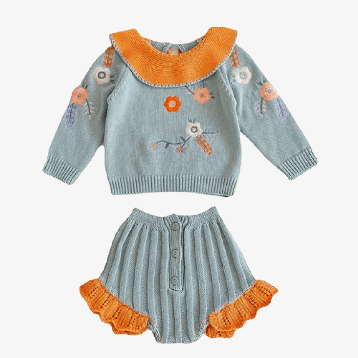 Conjunto Bebê Menina Elegance - Pulôver e Shorts - Estrela Kids