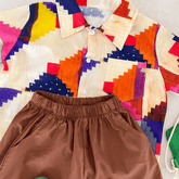 Conjunto Infantil Colorido de Verão - Camisa e Vestido - Estrela Kids