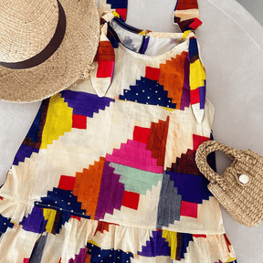 Conjunto Infantil Colorido de Verão - Camisa e Vestido - Estrela Kids