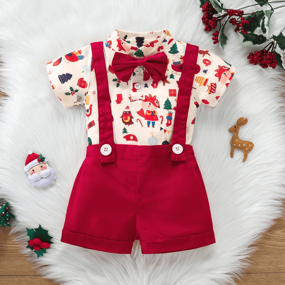 Conjunto de Bebê Macacão Polo Natal - Estrela Kids