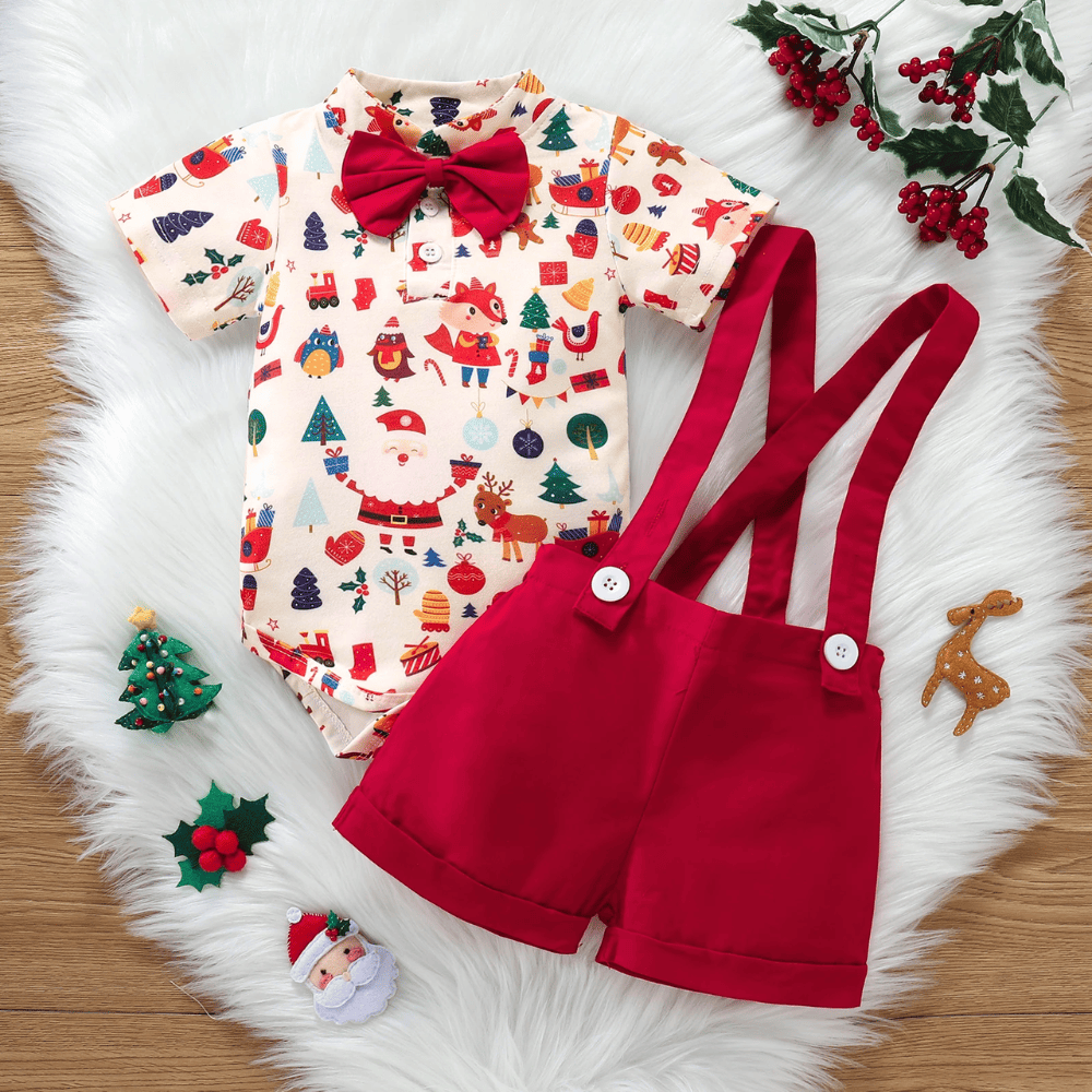 Conjunto de Bebê Macacão Polo Natal - Estrela Kids
