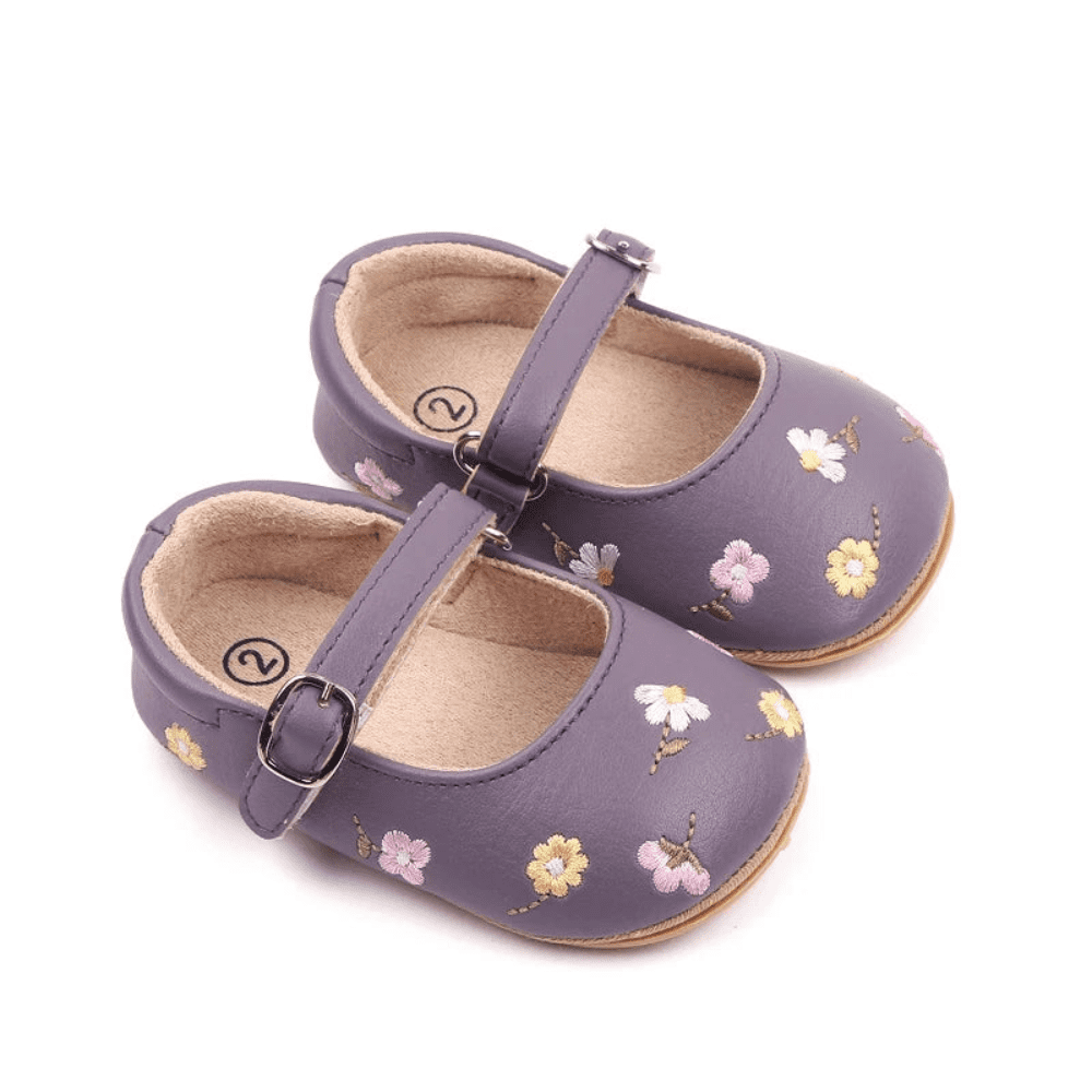 Sandália Infantil Feminina Flor Bordada - Estrela Kids