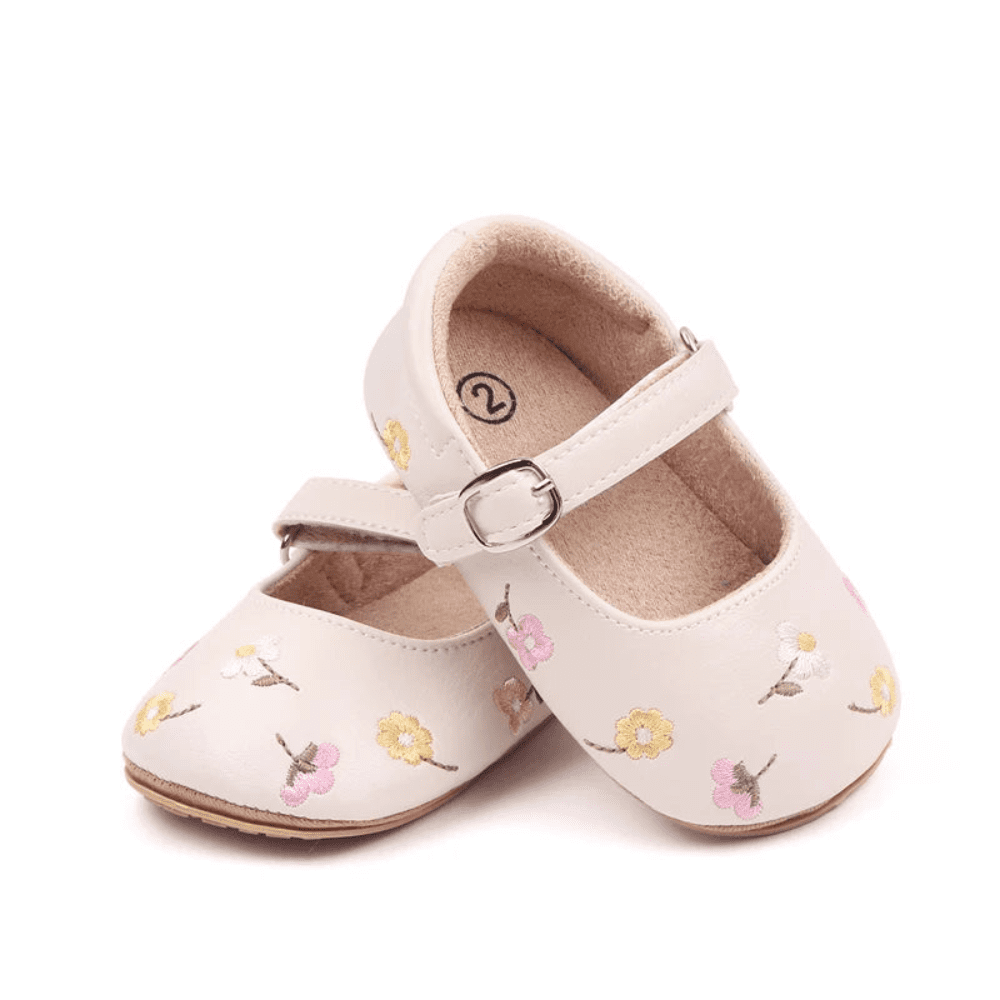 Sandália Infantil Feminina Flor Bordada - Estrela Kids