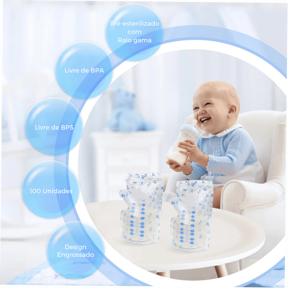 Saquinho para Armazenar Leite Materno 100 Unid. - Estrela Kids