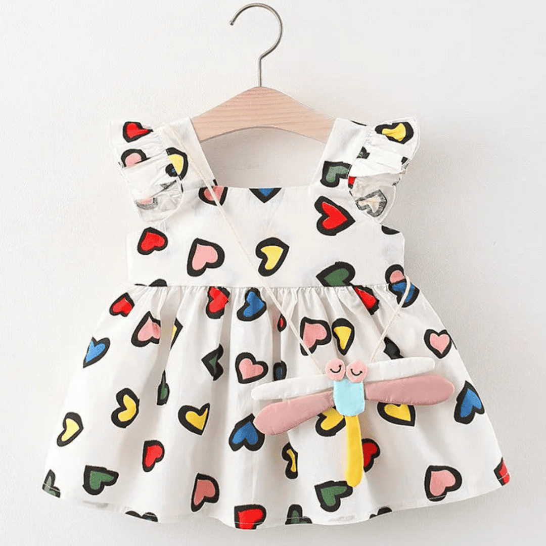 Vestido de Algodão Doce Coração - Estrela Kids