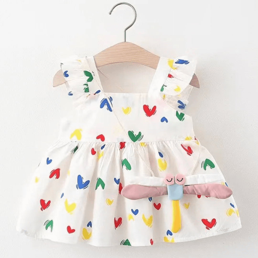 Vestido de Algodão Doce Coração - Estrela Kids