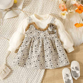 Vestido Manga Longa Infantil Renda Flor - Estrela Kids